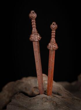 雷击枣木天师龙虎七星剑道家用品法器张天师剑挂件吊坠宝剑精雕