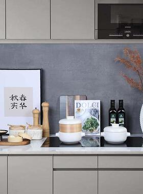 新中式厨房样板间摆件橱柜软装饰品不锈钢锅具全屋定制展厅摆件