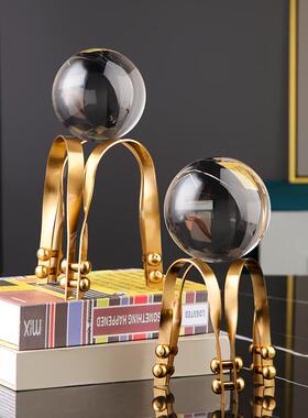 创意轻奢房间客厅水晶球装饰品艺术简约办公室书桌电视柜水晶摆件