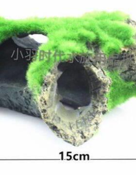 水族箱鱼缸造景/仿真树脂珊瑚礁植绒树头树根假山房屋/树脂工艺