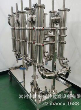 管道式流体除铁器15000斯强磁棒可移动式除磁小车磁性过滤机