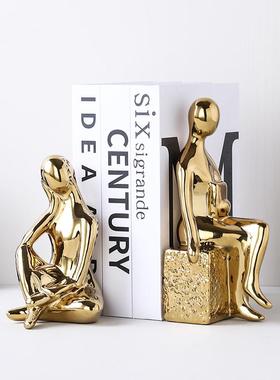 简约酒柜创意工艺品装饰品电视柜办公室抽象书档书柜现代摆件人物