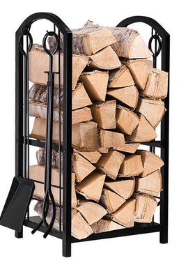 销家用件欧式铁艺烤炉壁架配件柴火架炉火炉直工具四CWD套可