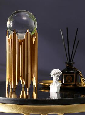 轻奢水晶球摆件客厅电视柜酒柜办公室书房书柜桌面样板房装饰摆设