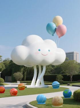 户UKH外云朵秋千文座椅雕塑幼儿园旅景区公园民宿滩沙红网装饰摆