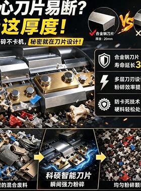 工业强力塑料粉碎机水口料专用强力破碎机注塑边角料粉碎回收设备