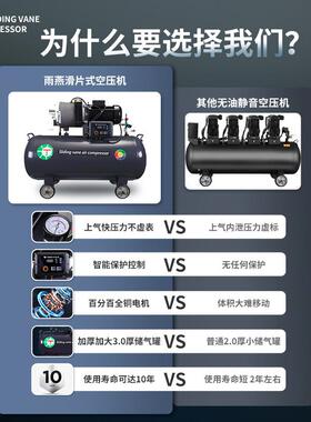 雨燕滑片式空压机高压充气打气泵汽修喷漆木工小型220V空气压缩机