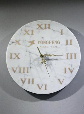C101工厂供应天约然大美理石表盘钟表式简约大理石壁钟简挂钟