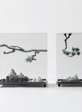 中式太湖新柜石摆件室内家居酒店造景客摆设售楼部MC-TY-44厅玄关