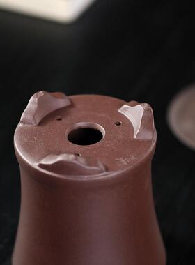宜兴紫砂花盆紫泥刻绘蝴蝶兰兰花专用盆盆室内桌面带托盘特价包邮
