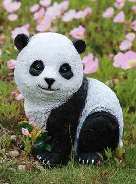 户外庭院装饰仿真动物熊猫树脂 园林雕塑花园草坪景观工艺品摆件