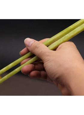 天然南玉石制作筷子两双摆件工艺品含小乌龟座商务婚庆居家礼品