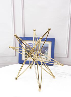 样板间办公室书房家居软装饰品 创意现代简约电镀金属星星桌面摆