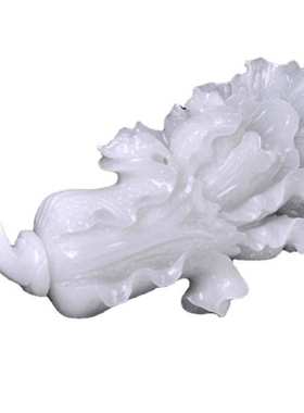 阿富汗 白玉精雕白菜摆件厂家批发 方解石玉百财聚财 摆件