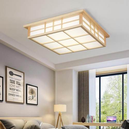 卧室灯原木日式吸顶灯实木和室灯餐厅榻榻米灯具led客厅灯简约 - 图1