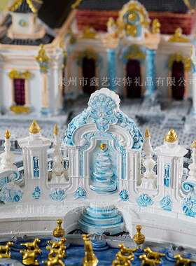 历史建筑圆明园立体模型摆饰创意家居树脂工艺品办公桌面装饰摆件