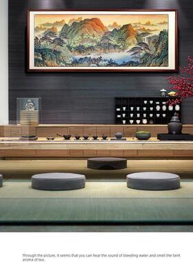 周章才艺正宗国画定制客厅聚宝盆山水画纯手绘字画办公室装修挂画