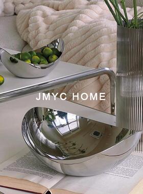简件约轻奢不钢水果盘摆装饰酒店别墅客厅EEL茶餐桌几吧台柜锈收