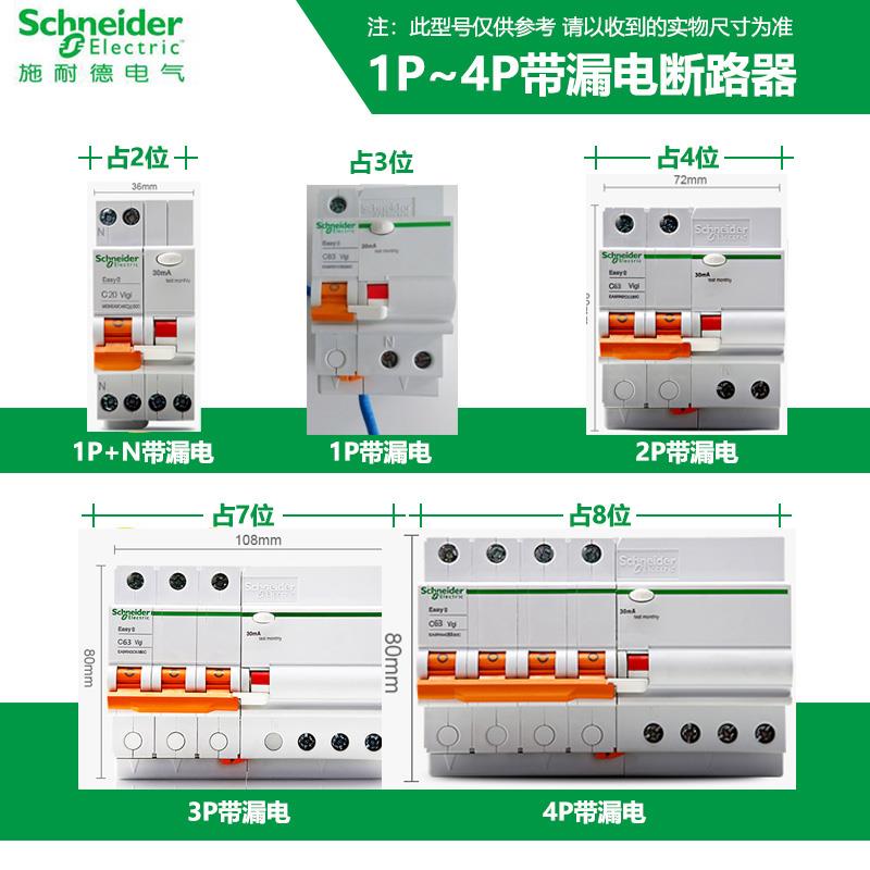 施耐德Easy9家用总开2P4P63a开关漏电断路保护器DPN20a空开带漏保 - 图0