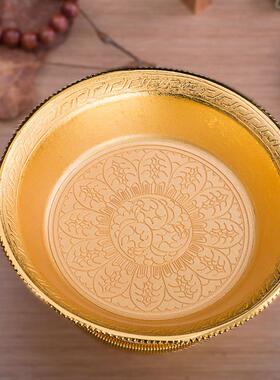 供果水果盘用品莲花供盘八吉祥贡品果碟贡盘中号