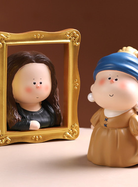 厂家艺术家系列中号摆件 蒙娜丽莎手办创意桌面装饰树脂摆件