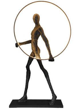 轻奢人物雕塑摆件装置艺术品客厅玄关售楼处酒店橱窗装饰摆件