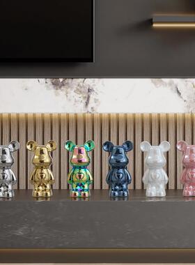 现代轻奢高档暴力熊客厅电视柜酒柜卡通公仔摆件网红儿童房装饰品