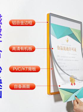 磁吸海报框圆角展示框架电梯广告框压克力展板画框铝合金挂墙相框
