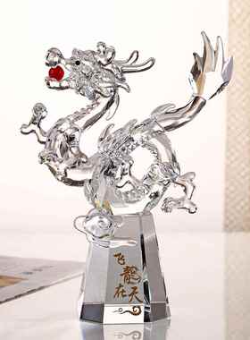 K9水晶龙摆件家居工艺品办公摆件风水带来富贵宝龙作为领导的开幕