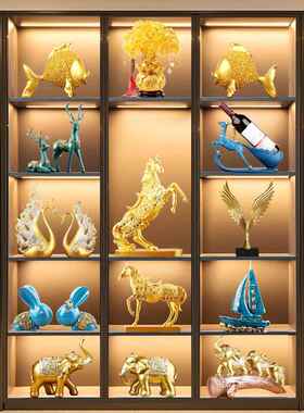 家居客厅酒柜装饰品摆件餐边柜子办公室桌面书房书柜现代高端组合