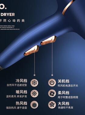 专业理发店电吹风 3800W大功率负离子吹风机 蓝光恒温3米长设计