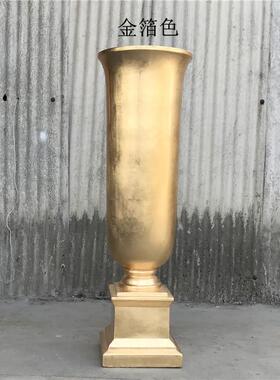 现代玻璃钢落地大花瓶公司前台展厅酒店会所开业婚庆路引景观摆件