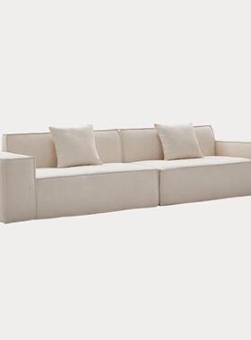 意式沙發科技布艺豆腐块沙发极简现代简约直排压缩三人位sofa组合