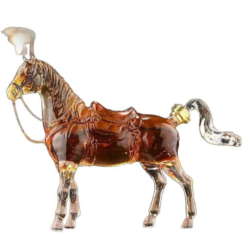 New zodiac horse glass bubble wine bottle high borosilicate craft wine bottle sealed divided wine bottle horse shape empty wine bottle