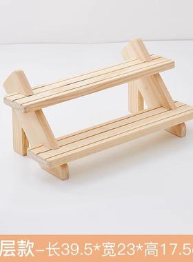 钥匙扣展示架实木带钩首饰展示架小饰品挂架挂钩耳环展示架手链.