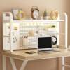 Desktop storage shelf office desk multi-layer bookshelf iron table student computer desk storage hole board bookshelves