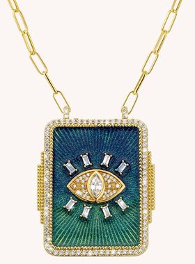 塔罗牌TAOT带钻滴项链女ins赞热款电油镀真JFNK2405金高保R色