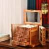 German combination lock jewelry storage box solid wood ring necklace box European style multi-layer hand jewelry storage box