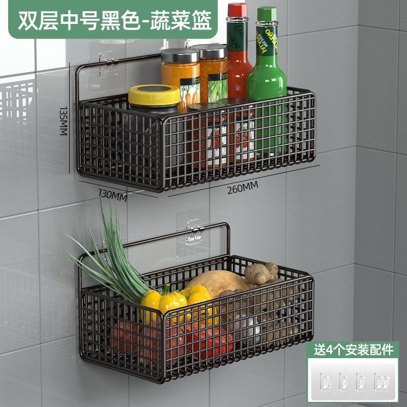 厨房柜门后收纳置物架橱柜蔬菜小挂篮筐墙上挂式柜子空间利用神器,淘宝优惠券,粉丝福利购,淘宝优惠卷