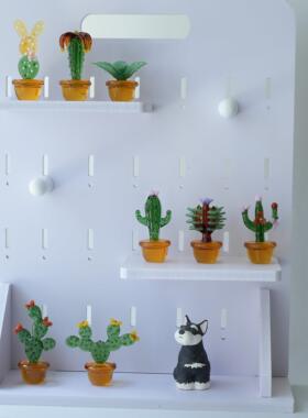 淄博琉璃彷真多肉植物盆栽桌面摆件仙人掌治愈装饰品书桌摆设礼物