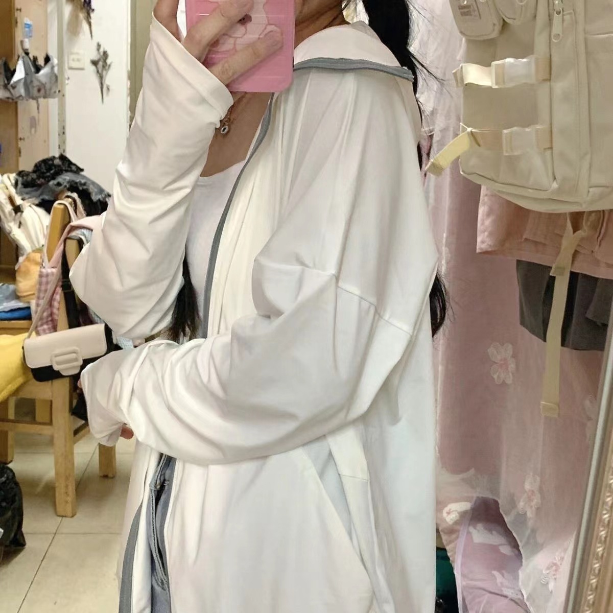 明星同款防晒衣女款夏季原纱型防紫外线2023新款女生呢冰丝防晒服-图2