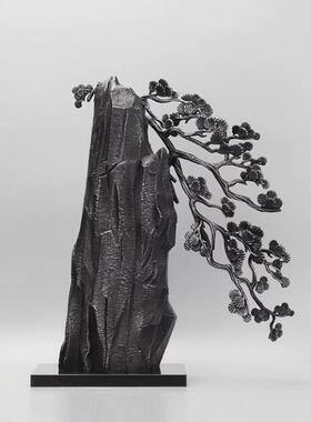 新柜中式迎铁艺假山客板松软装饰品大理石底座酒客厅玄BJ1318关酒