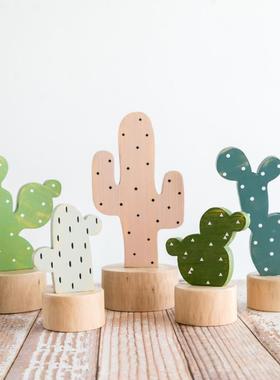 阿楹 ins奶油风电视壁龛餐柜装饰仙人掌小摆件家居洞洞板展示架