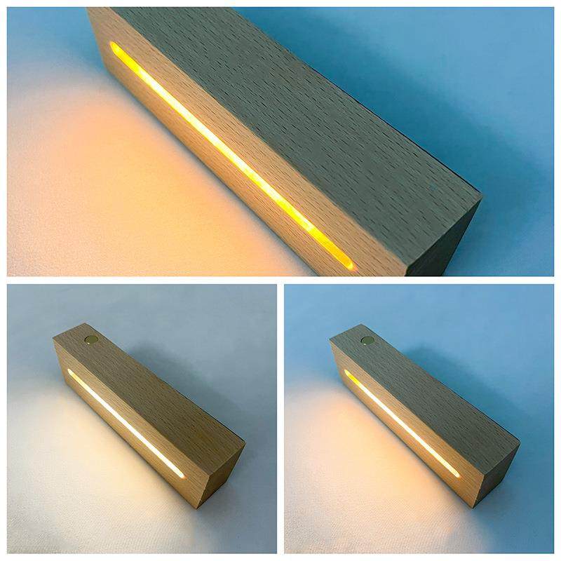 实木长条充电款灯座长方LED灯条亚克力发光底座无线触摸调光台卡,淘宝优惠券,粉丝福利购,淘宝优惠卷