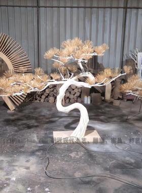 酒店会所别墅花园大厅会客室新中式迎客松树大型落地摆件大件装饰