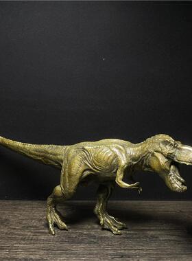 古玩杂项古董老件收藏古纯铜工器艺品精美复霸王TZK物龙恐龙家居