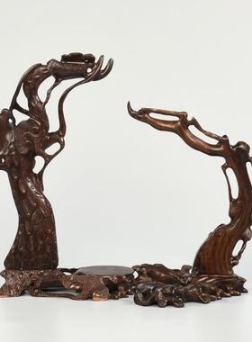 高档红挂木根雕刻摆件黑檀实木工艺品家具客装饰品吊坠件项链厅玉