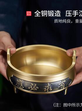供奉香炉家用室内莲花线香炉点插香供香上香烧香的大纯黄铜香薰炉