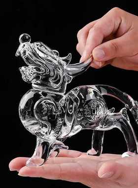 玄关水晶前台礼品貔貅丘皮工艺品摆件客厅聚宝盆招财装饰财源滚滚