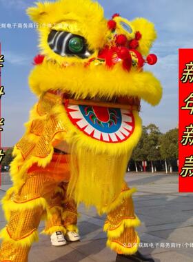 新款成人双人舞龙舞狮道具羊毛南狮醒狮舞狮子服装狮子头表演整套